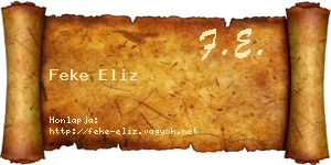 Feke Eliz névjegykártya